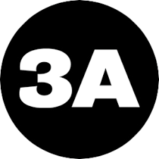 A black circle with white 3 and letter A