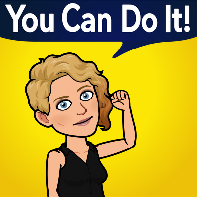 Cartoon picture  with the quote, "You can do it!"