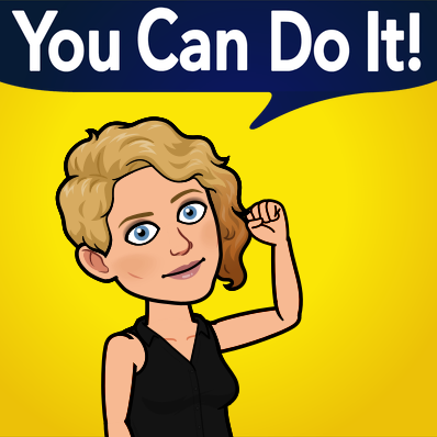 Cartoon picture with the quote, "You can do it!"