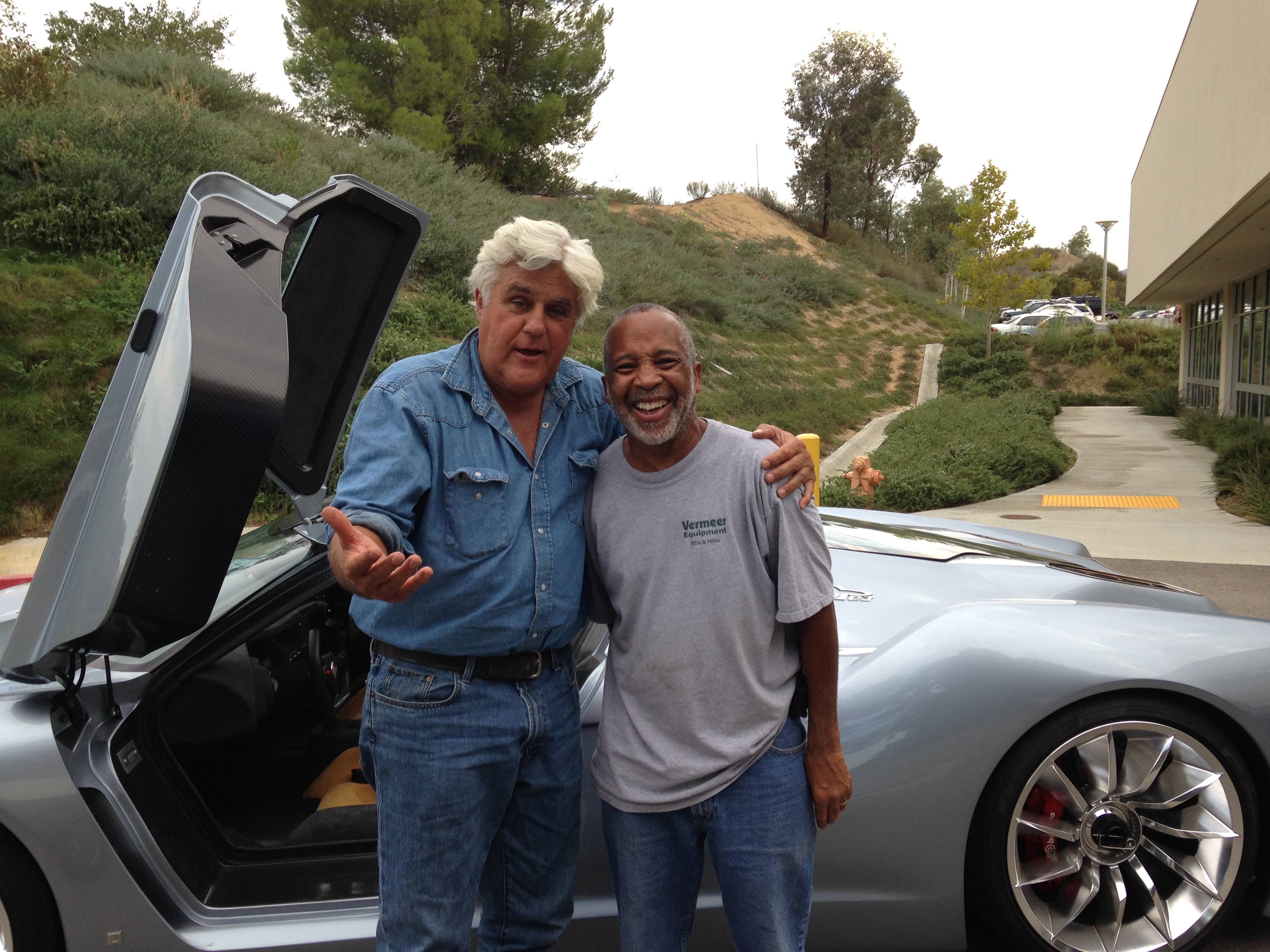 Me with Jay Leno, his Jet Powered car was featured in a commercial here at the College.